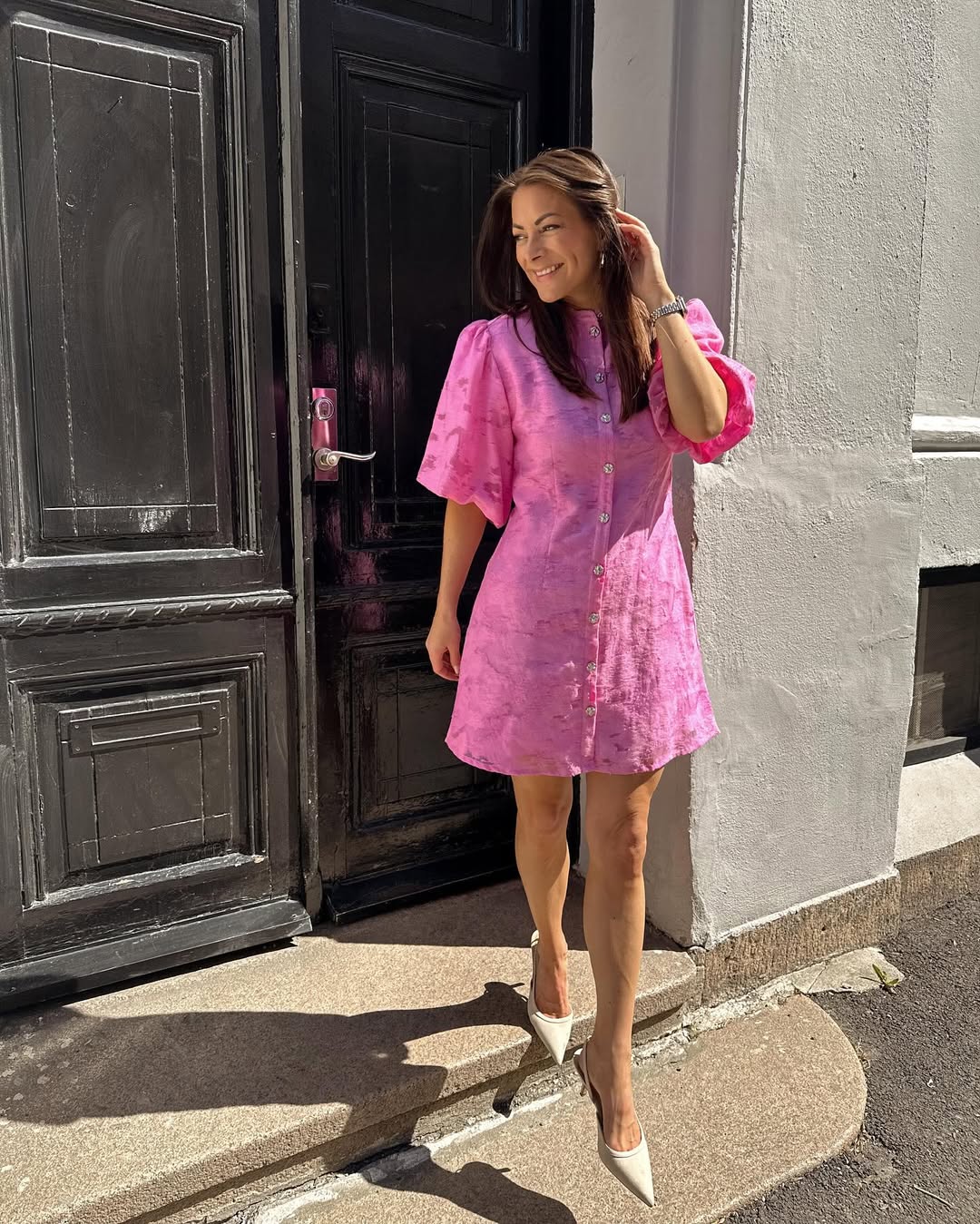 VIAGGA Short Dress - Sangria Sunset